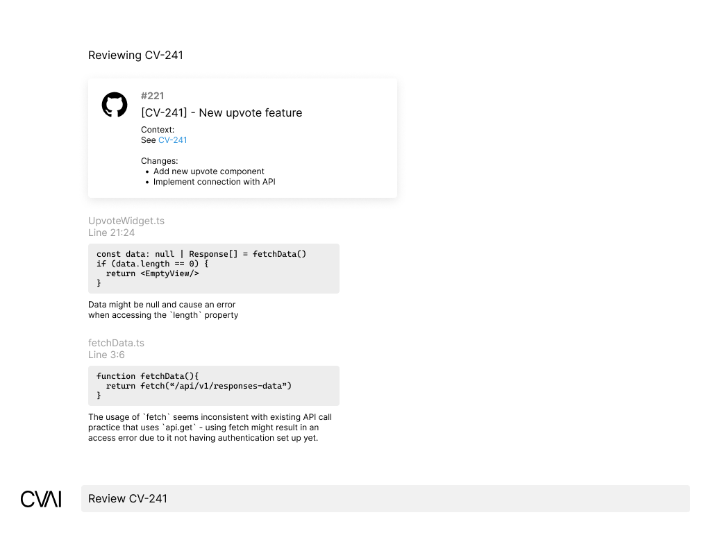 CVAI doing a Code review.