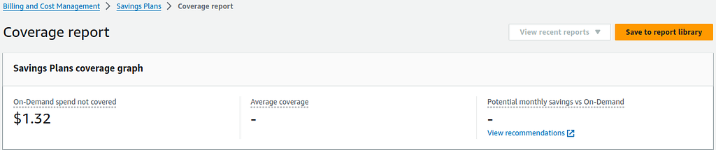 AWS Coverage report screenshot made by the author.