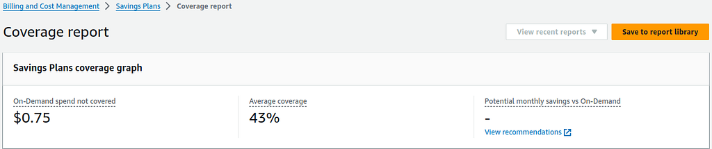 AWS Coverage report screenshot made by the author.